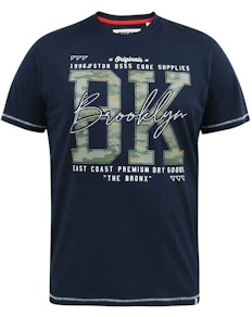 D555 Hardwick Brooklyn Camo Print T-Shirt Navy